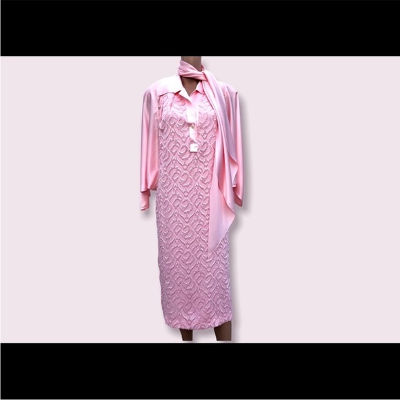 Retro Pink Satin Dress - Picture 1 of 10